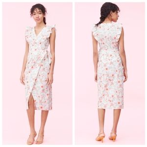 NWT REBECCA TAYLOR Linen Kamea Fleur Wrap Dress